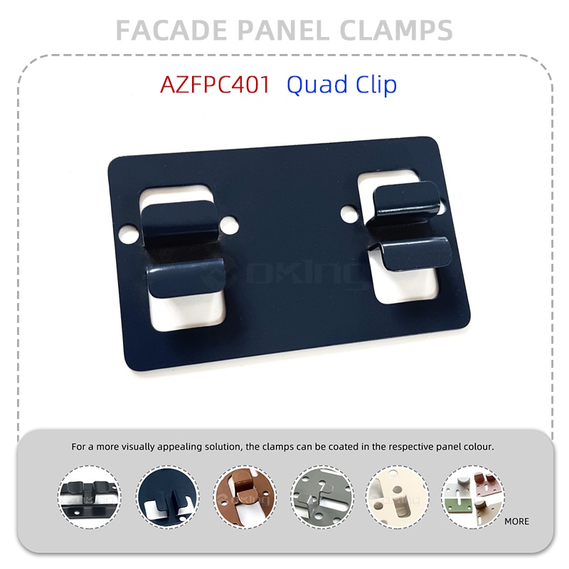 AZFPC401 Quad Clip Stainless Steel Fasad Panel Sistem Pengapit