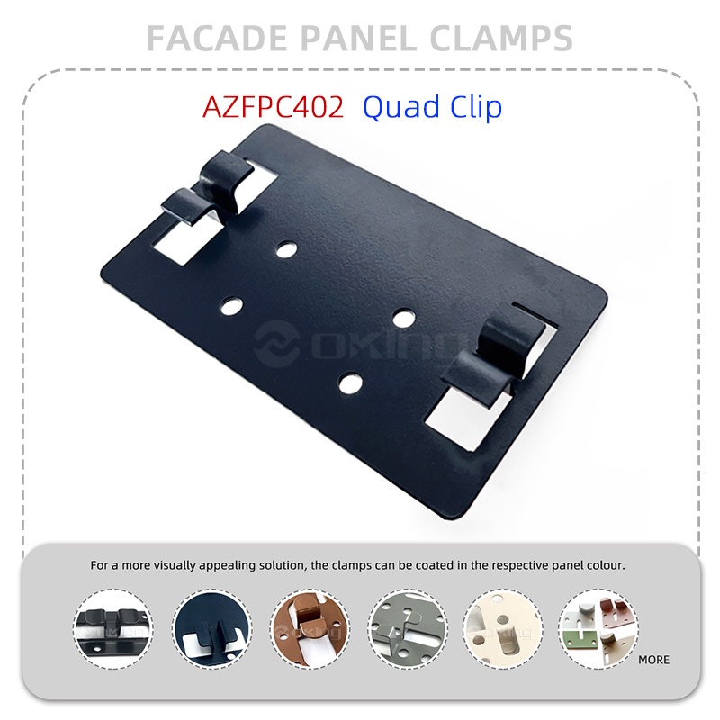AZFPC402 Quad Clip Stainless Steel Fasad Panel Sistem Pengapit