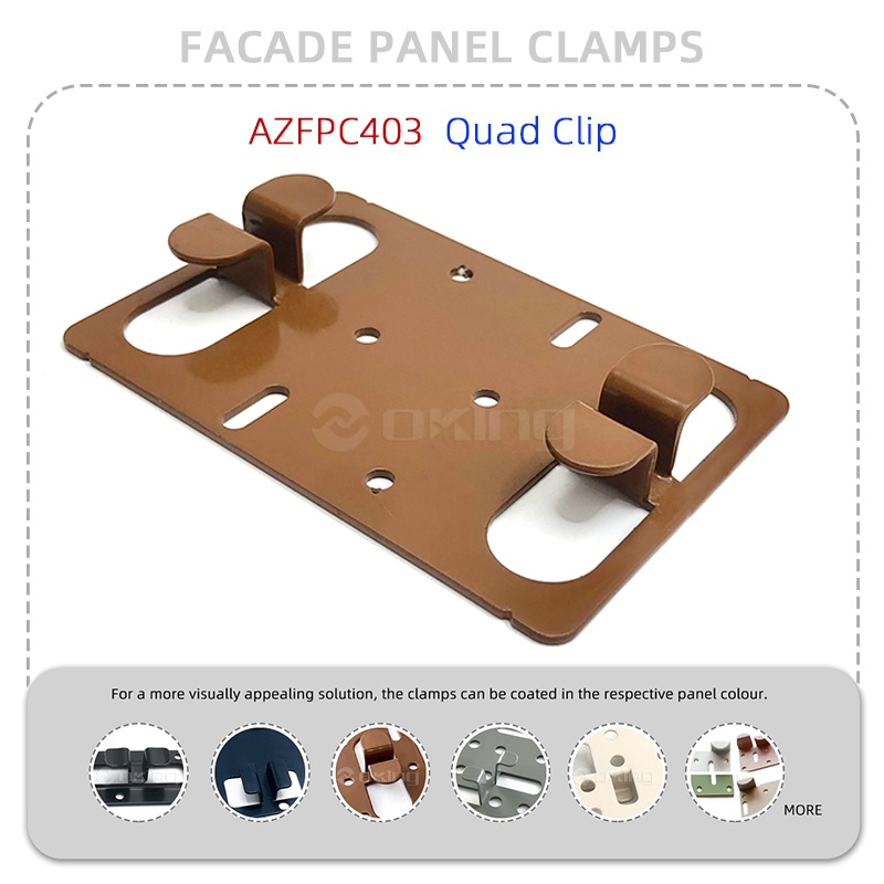 AZFPC403 Quad Clip Stainless Steel Fasad Panel Sistem Pengapit