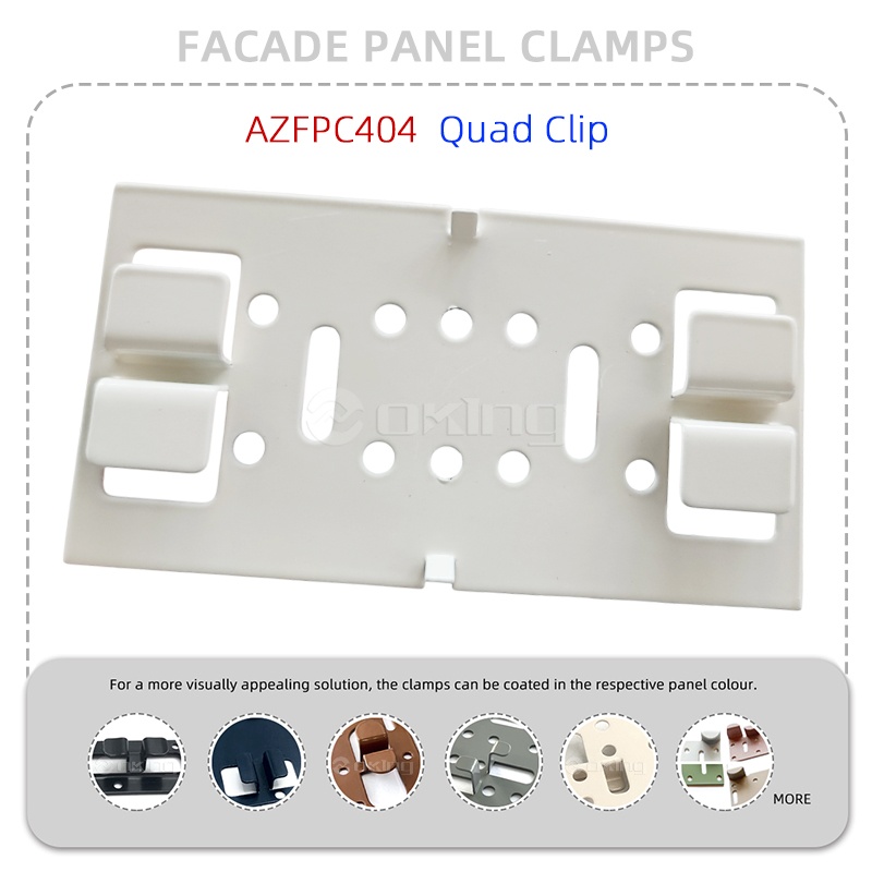 AZFPC404 Quad Clip Stainless Steel Fasad Panel Sistem Pengapit