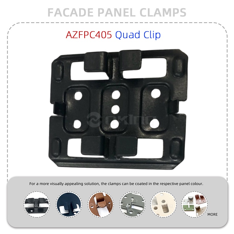 AZFPC405 Quad Clip Stainless Steel Fasad Panel Sistem Pengapit