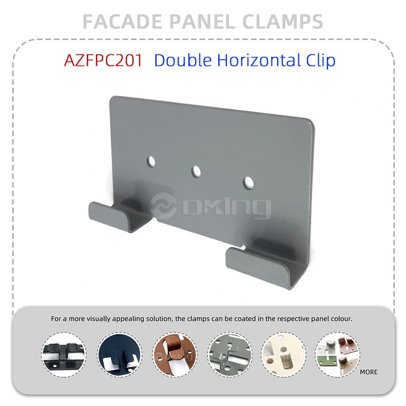 AZFPC201 Double Clip Horizontal Stainless Steel Fasad Panel Sistem Pengapit