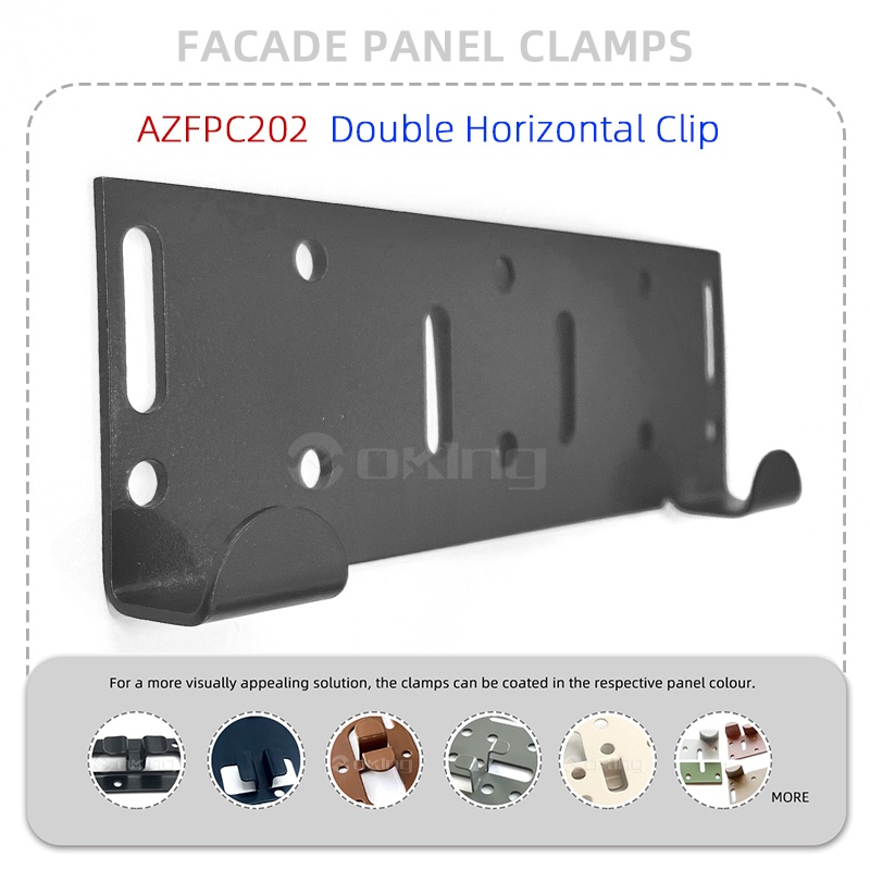 AZFPC202 Double Clip Horizontal Stainless Steel Fasad Panel Sistem Pengapit