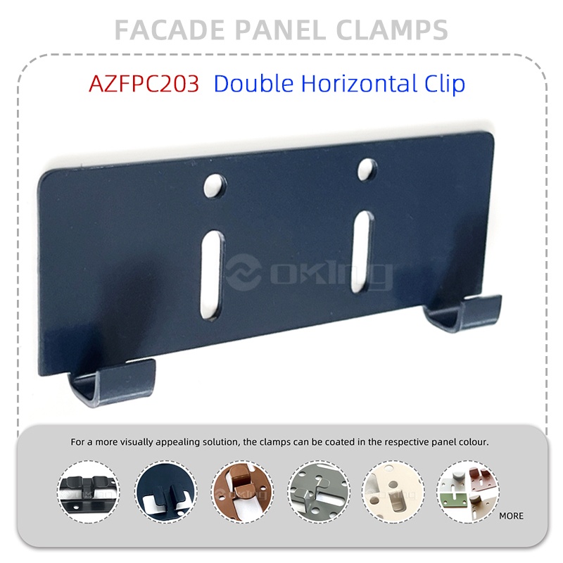 AZFPC203 Double Clip Horizontal Stainless Steel Fasad Panel Sistem Pengapit